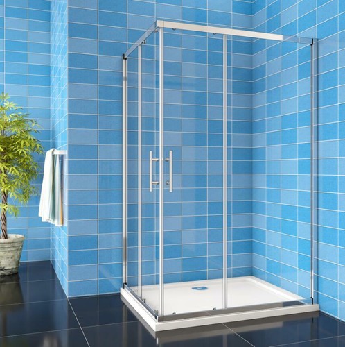 Corner entry shower - corner,