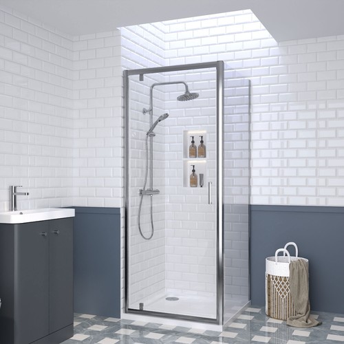 Nuie rene chrome pivot door - pivot,