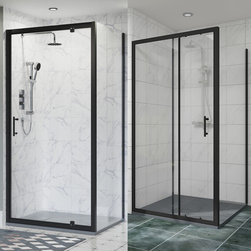 Black frame sliding pivot door - pivot,