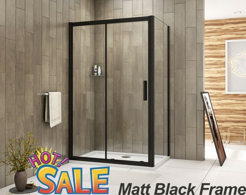 Black frame sliding - black, shower