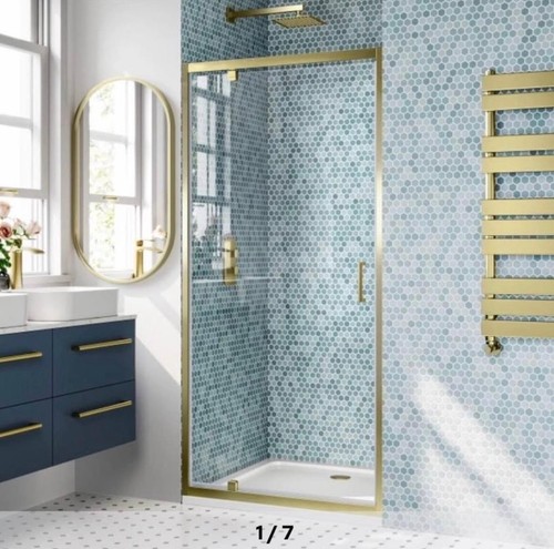 900mm brushed brass shower - 900mm,