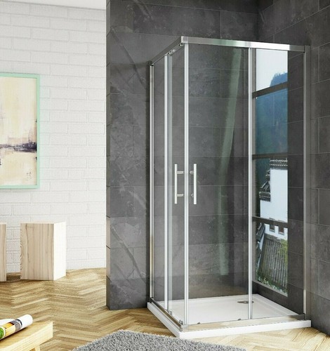 Corner entry shower enclosure - entry,