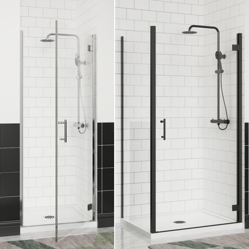 Chrome black hinged - hinged, door