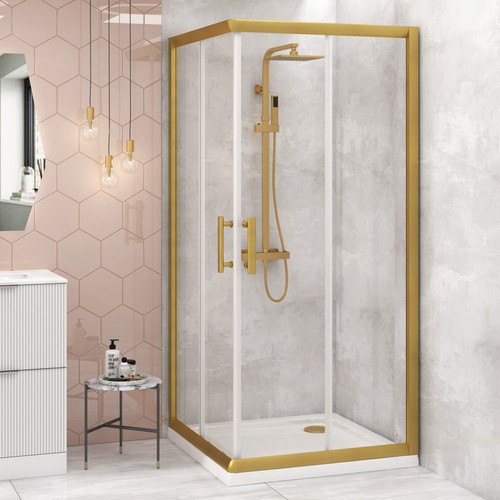 Square brushed brass - brushed, corner