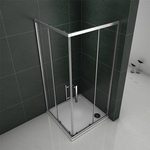 Corner entry shower enclosure - entry,