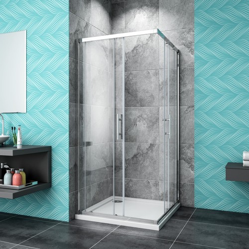 Corner entry shower enclosure - shower,