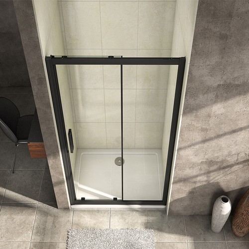 Sliding shower door black 8mm - sliding,
