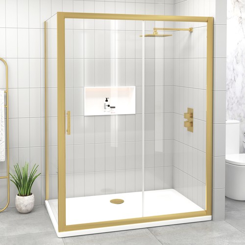 Brushed brass sliding shower - sliding,