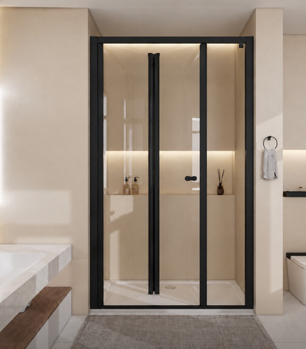 Black bifold shower - black,