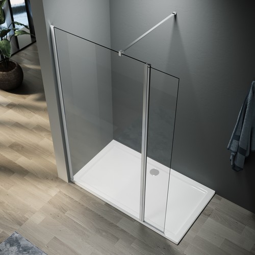 Walk shower enclosure and - walk, in