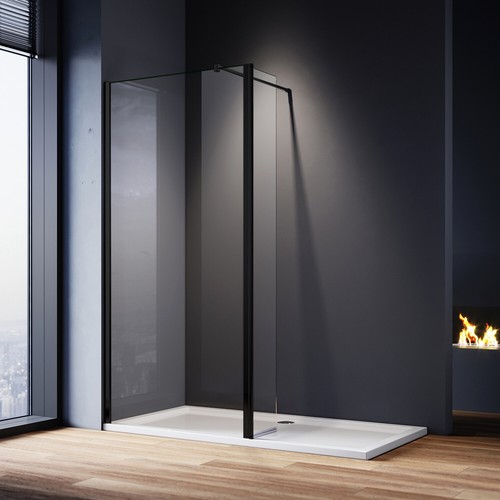 Black frame walk shower - walk, in