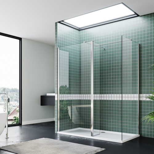 Walk shower enclosure and - walk, in